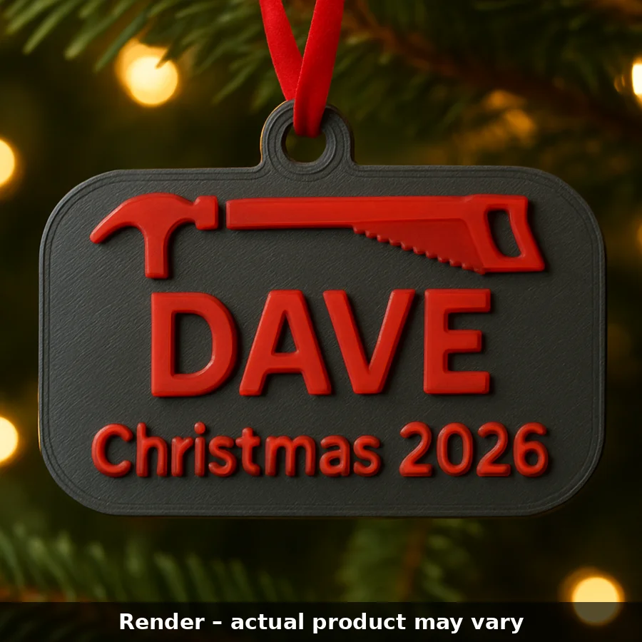 AI render of the Carpenter toolbox bauble, labelled Render – actual product may vary