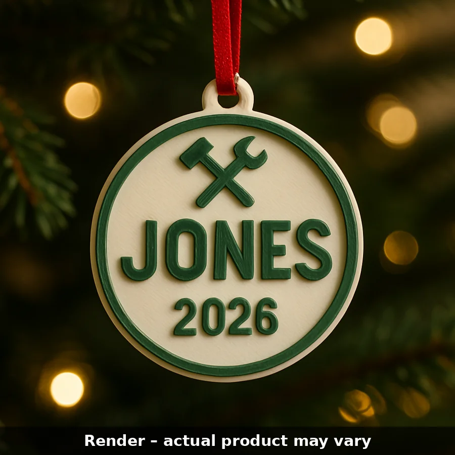 AI render of the Trade-name roundel, labelled Render – actual product may vary